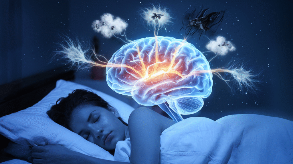 Visualisation du cerveau actif pendant un rêve nocturne