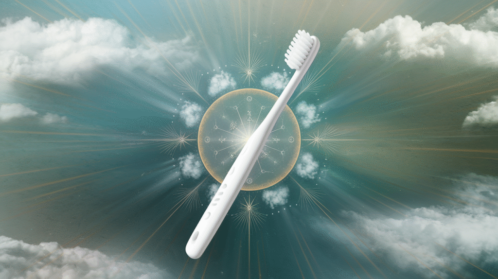 Brosse à dents dans un univers onirique symbolisant la purification intérieure
