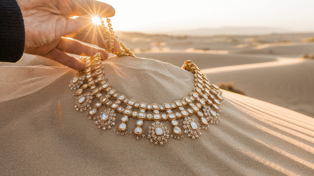 Personne découvrant des bijoux en or cachés, symbolisant un trésor intérieur