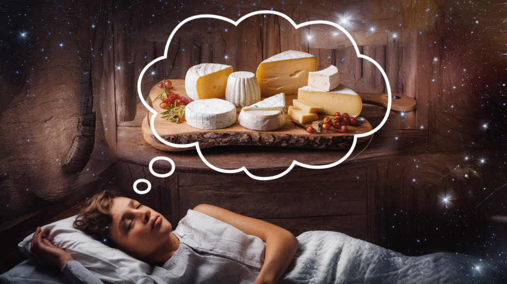 Personne rêvant de fromages symboles de prospérité et d'émotions