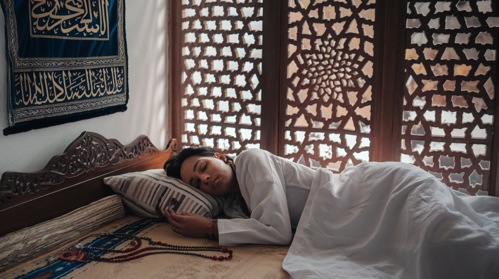 Personne réfléchissant à la signification de son rêve dans un contexte islamique
