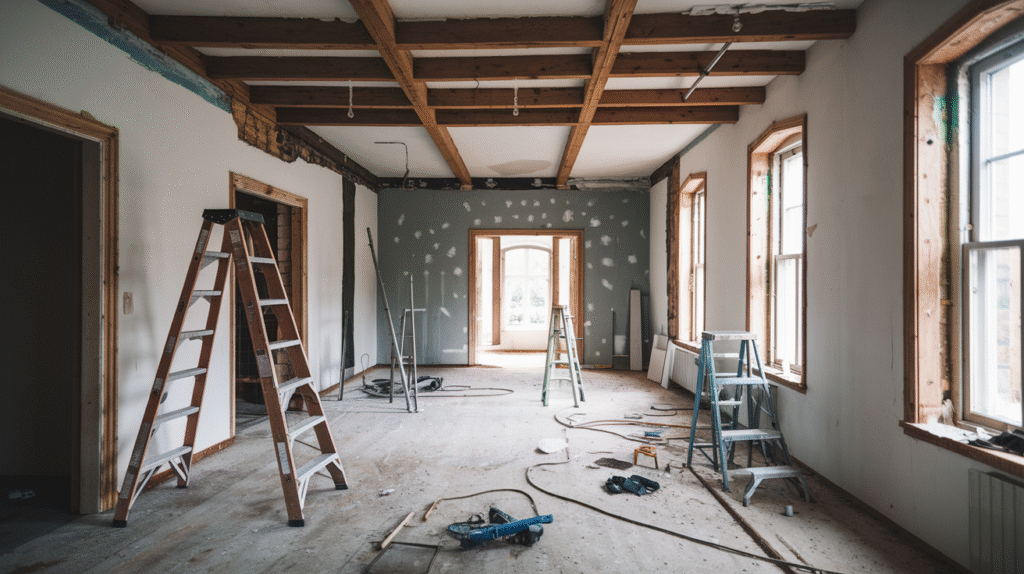 Maison en rénovation dans un rêve symbolisant transformation personnelle