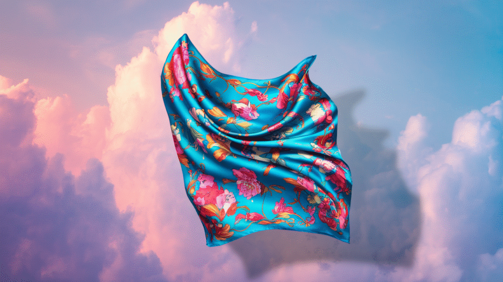 Foulard coloré flottant dans un rêve symbolique